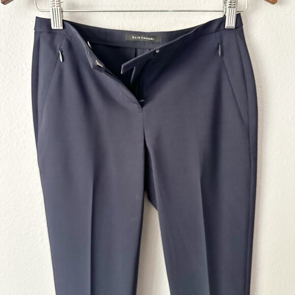 Elie Tahari Navy Wool Slim Ankle Pants Women's US Size 0 - Picture 4 of 15